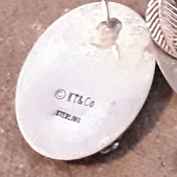 Southwestern Style Sterling & Sugilite Cabochon Leaf and Flower Post Earrings - Picture 4 of 5